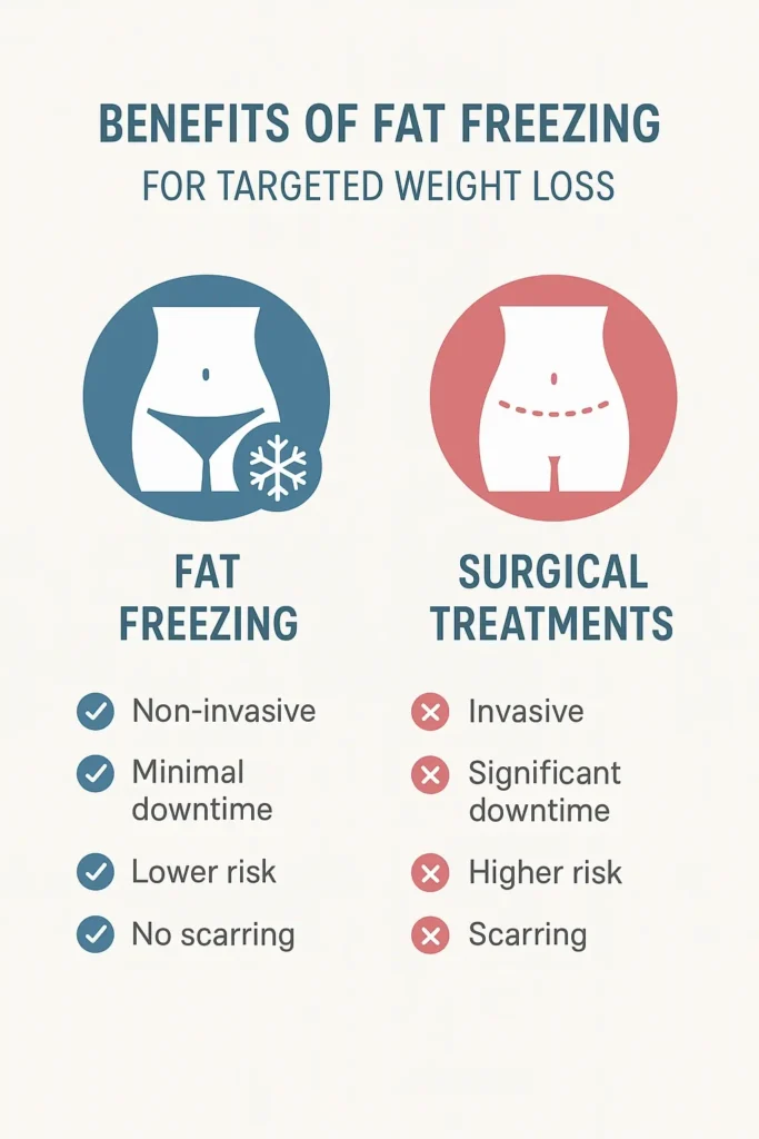 graphic showing the benefits of fat freezing Colchester