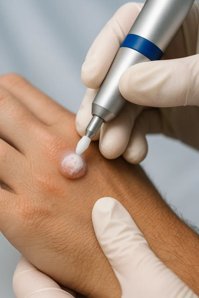 example of wart removal Colchester using cryopen