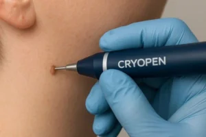 Person receiving skin tag removal Colchester