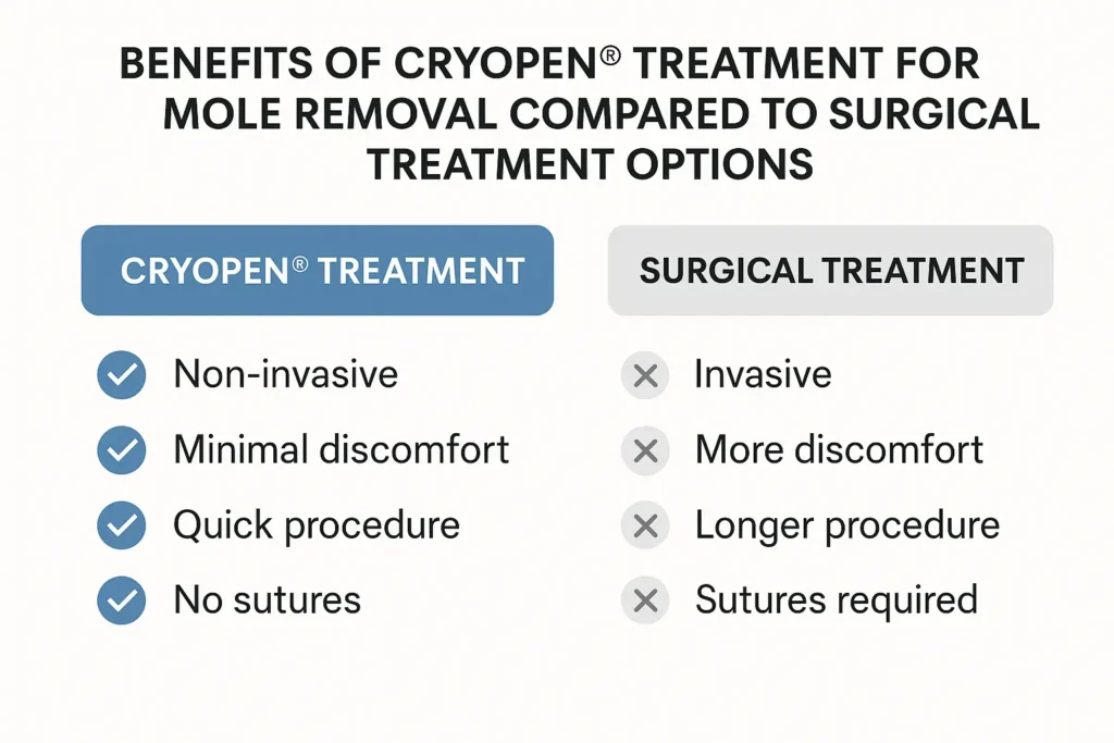 Benefits of facial mole removal Colchester - call our team today to book a consultation
