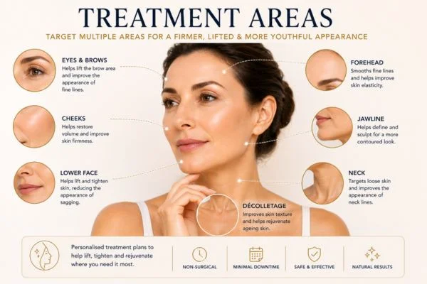 Areas of treatment for the ultimate lift tighten treatment Colchester